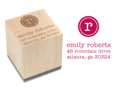 Emily Wood Block Rubber Stamp